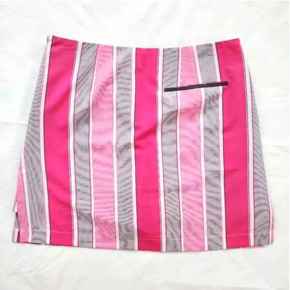 Golftini NWOT Rodeo Drive Striped Golf Skort Womens Size 0 Pink Activewear